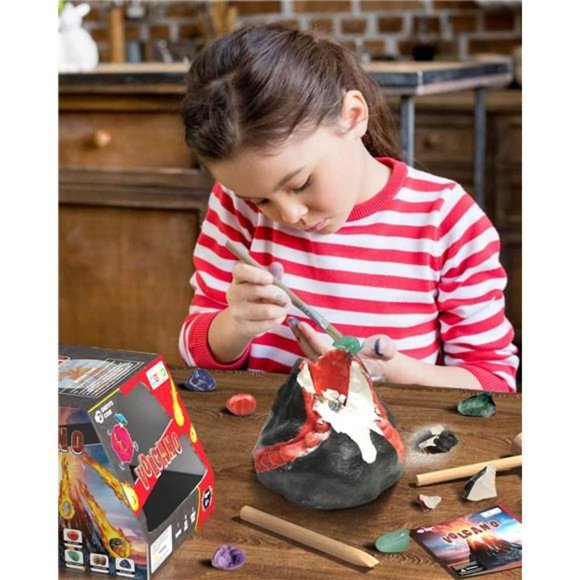 Gemstone Dig Kit, Volcano Kit for Kids 6-12 Year Old - Dig Up 15 Real Gems - Picture 6 of 6